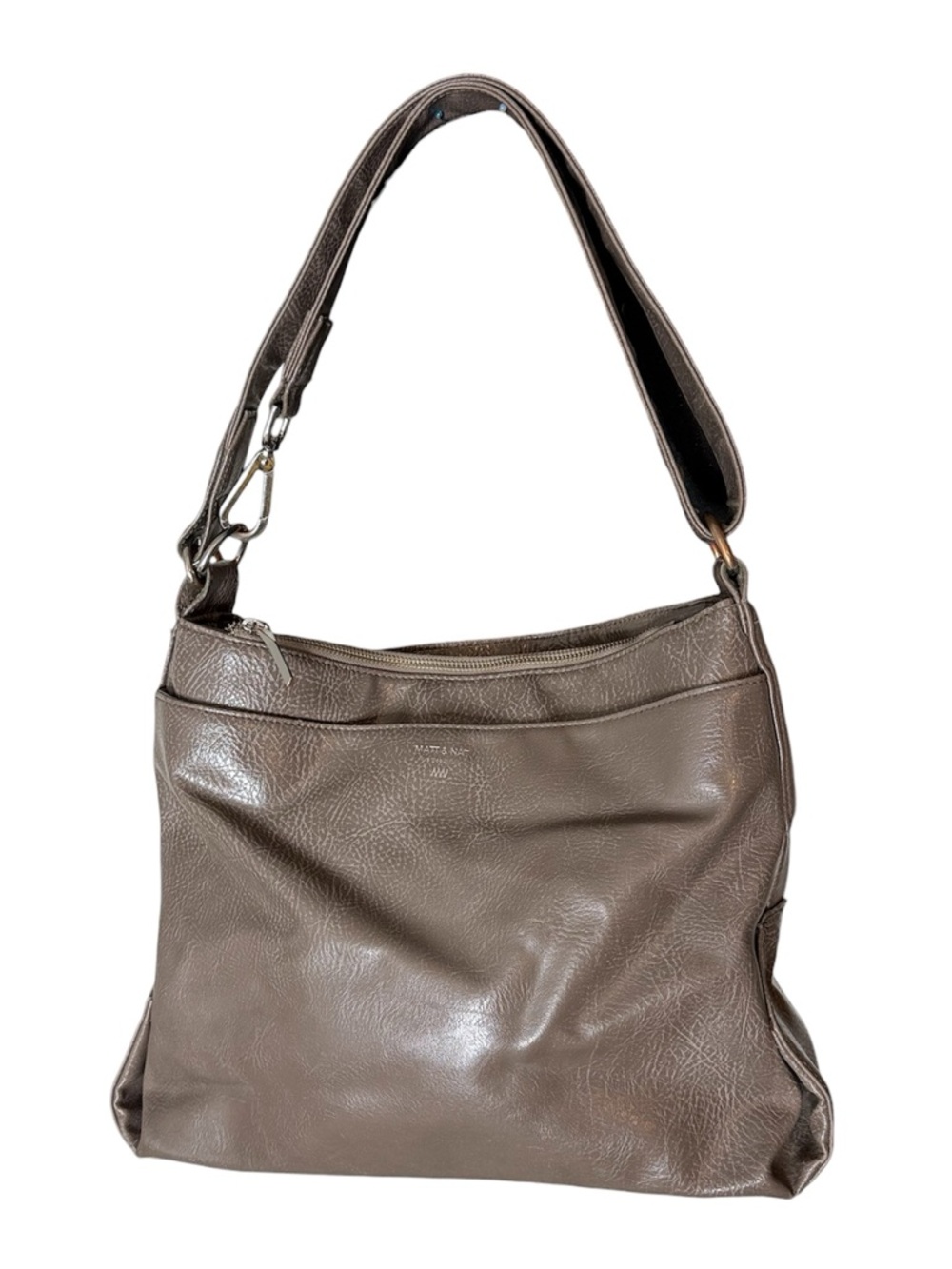 MATT & NAT Nutmeg Taupe Vegan Crossbody Messenger Convertible Shoulder Bag *Flaw